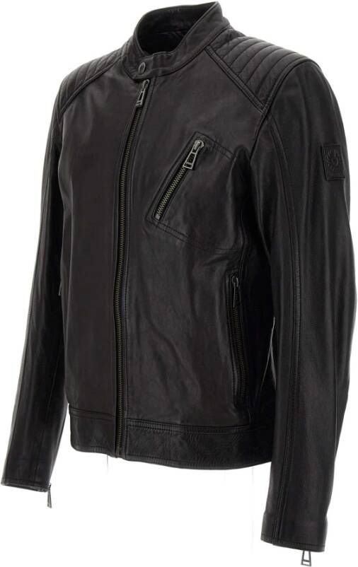 Belstaff Zwarte leren jas Zwart Heren