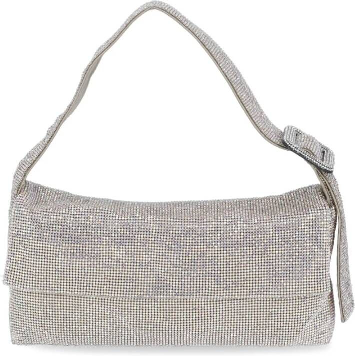 Benedetta Bruzziches Schoudertas met strass en gesp Gray Dames