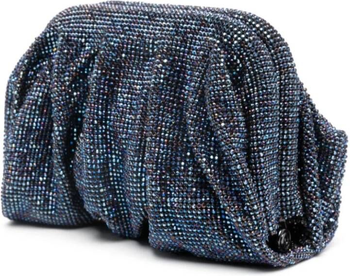 Benedetta Bruzziches Blauwe Clutch Tas met Kristalversiering Blauw Dames