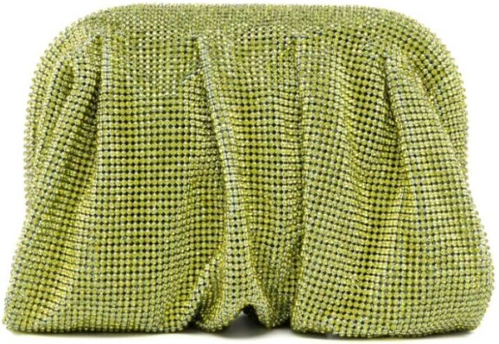 Benedetta Bruzziches Groene Crystal-Embellished Clutch Tas Groen Dames