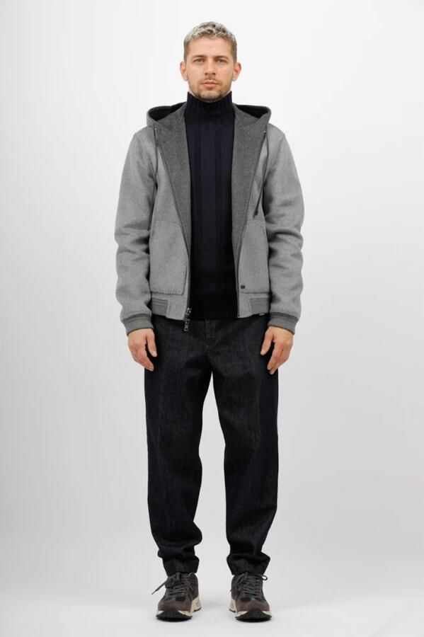 The Jack Leathers Omkeerbare Wol Dubbele Jas Gray Heren - Foto 2