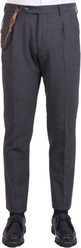 Berwich Chino Broek in Houtskool Grijs Black Heren