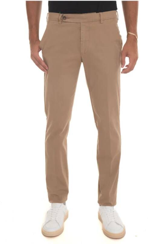 Berwich Slim Fit Chino met Tailoring Split Beige Heren