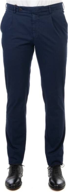 Berwich Navy Suit Trousers Classic Design Blue Heren