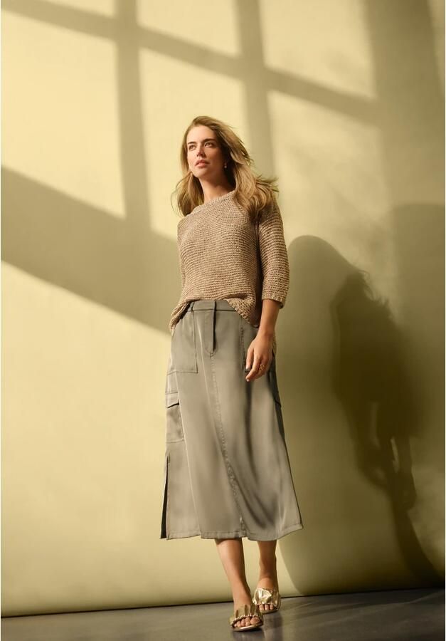 Betty Barclay Cargo Style Satijnen Rok met Zakken Green Dames