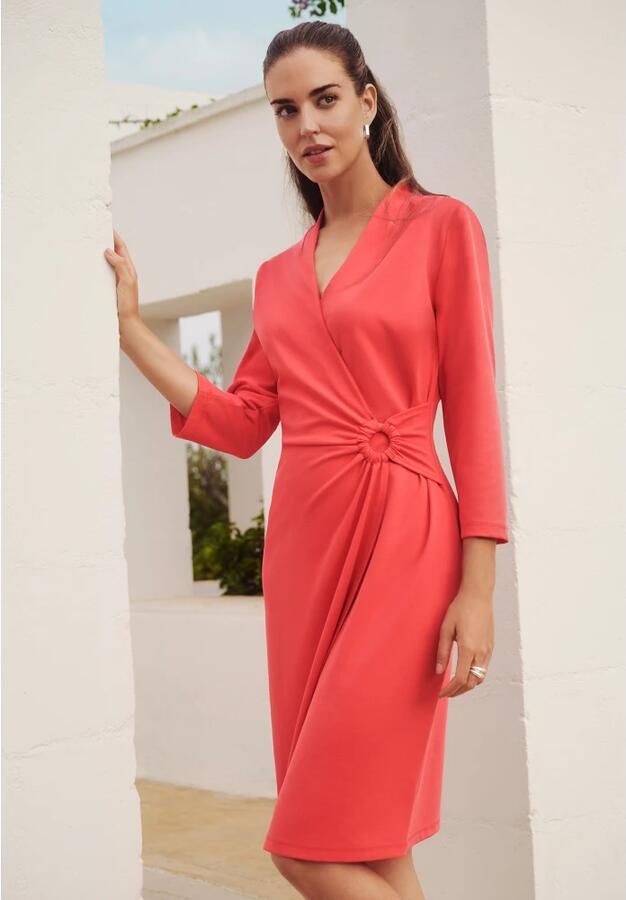 Betty Barclay Elegant Jerseyjurk met Ruches Red Dames - Foto 2