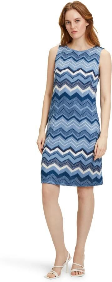 Betty Barclay jurk met all over print en textuur blauw crème - Foto 2