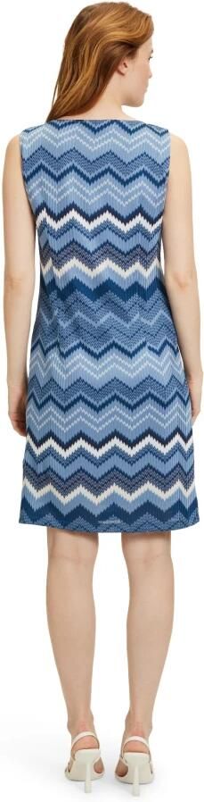 Betty Barclay jurk met all over print en textuur blauw crème - Foto 4