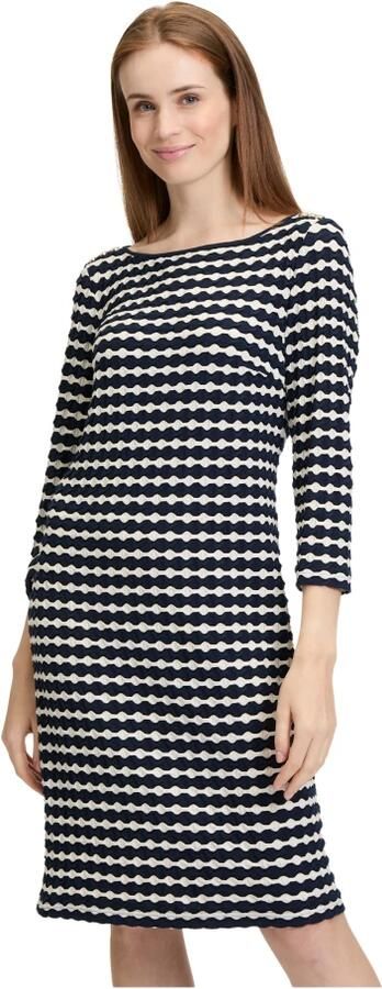 Betty Barclay Elegante jurk met 3 4 mouwen en patroon Blue Dames