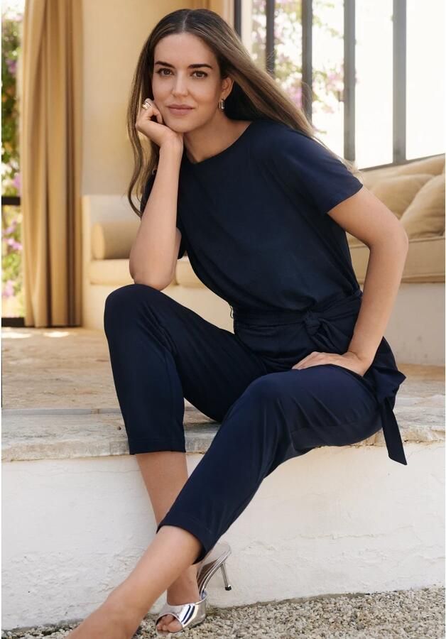 Betty Barclay Elegante mouwloze jumpsuit met zakken Blue Dames