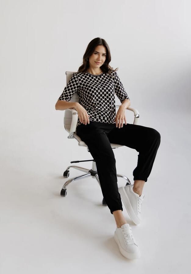 Betty Barclay Tapered fit cargobroek met elastische band - Foto 5