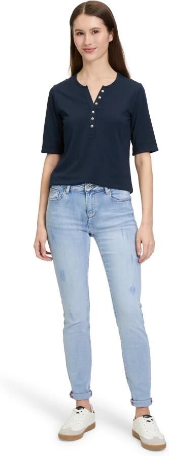 Betty Barclay Geblokt Basic Shirt Blue Dames - Foto 3