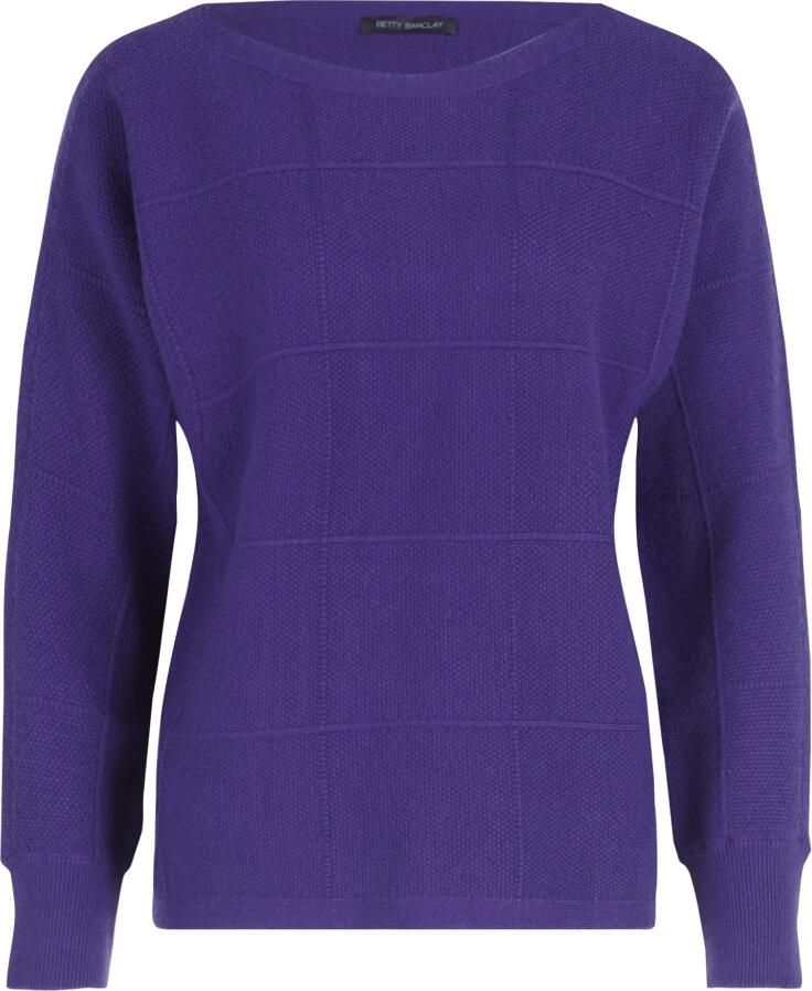 Betty Barclay Geruite Fijngebreide Trui Purple Dames - Foto 4