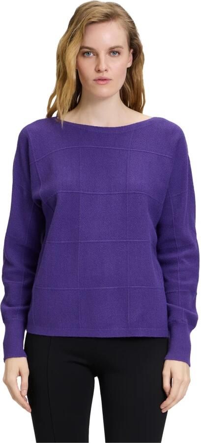 Betty Barclay Geruite Fijngebreide Trui Purple Dames - Foto 2