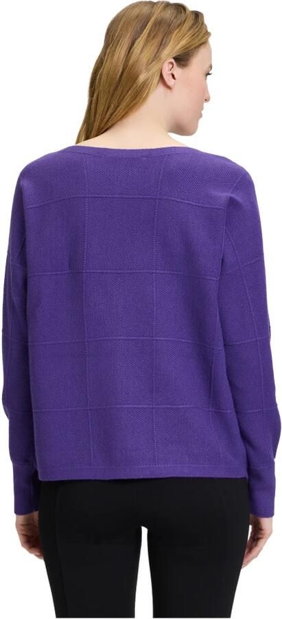 Betty Barclay Geruite Fijngebreide Trui Purple Dames