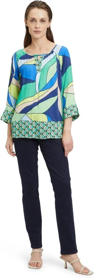 Betty Barclay Gestippelde instapblouse met gerimpelde V-hals Multicolor Dames - Foto 4