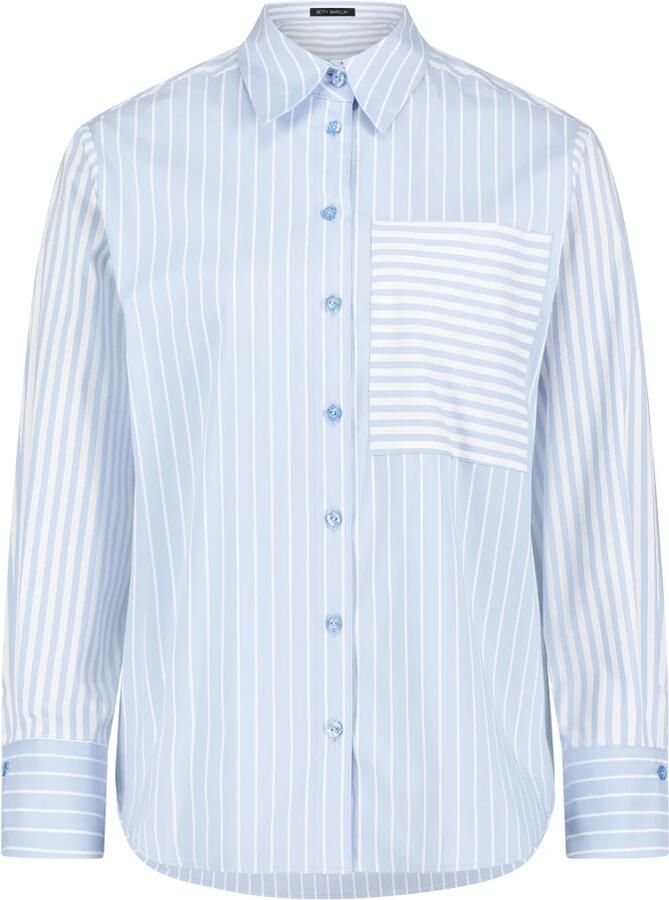 Betty Barclay Gestreepte Casual Blouse met Kraag Blue Dames