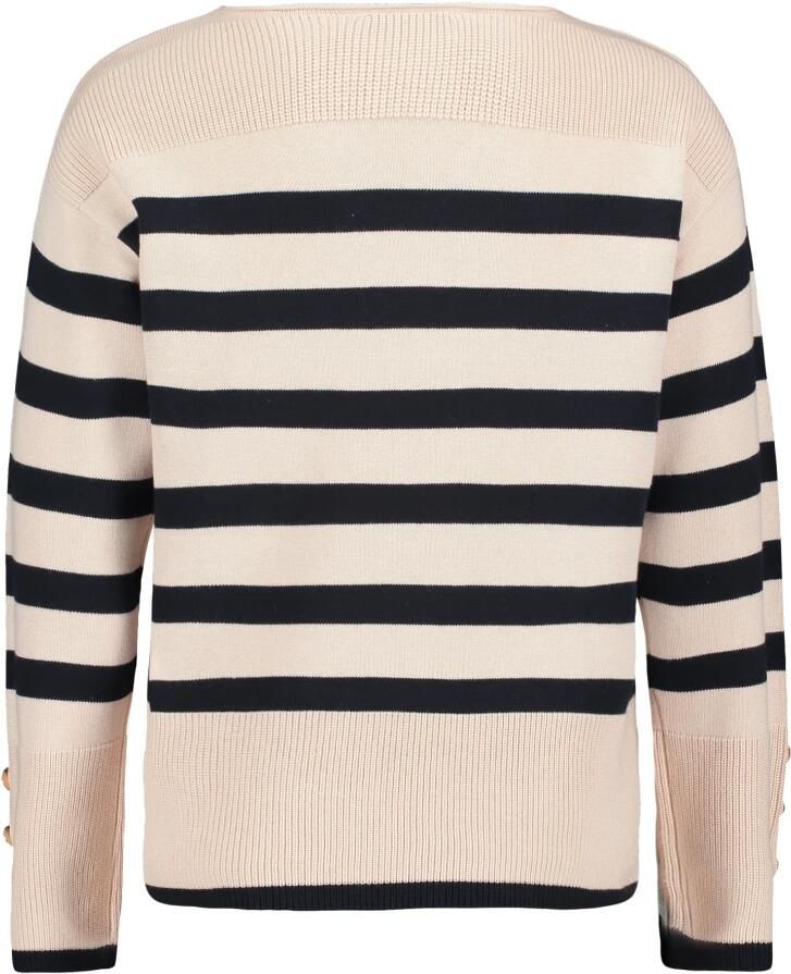 Betty Barclay Gestreepte Gebreide Trui met Geknoopte Mouwen Beige Dames