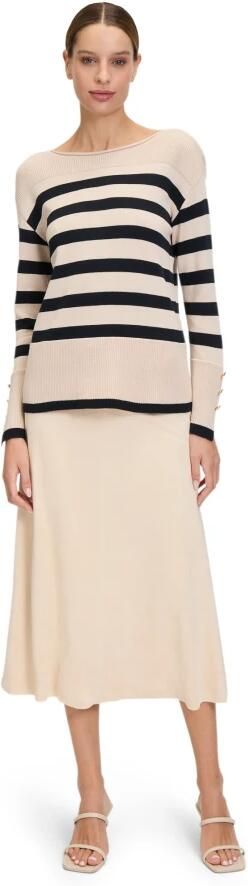 Betty Barclay Gestreepte Gebreide Trui met Geknoopte Mouwen Beige Dames - Foto 4