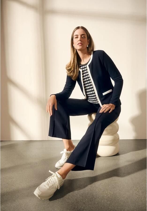 Betty Barclay Gestructureerde jas met rits Blue Dames