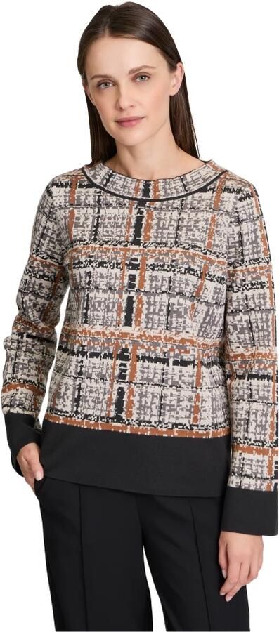 Betty Barclay Jacquard Gebreide Trui met Hotfix-details Gray Dames