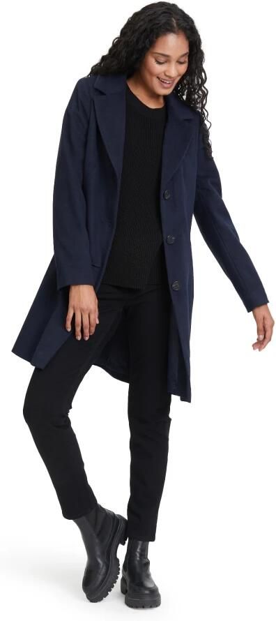 Betty Barclay Klassieke wollen jas met revers Blue Dames