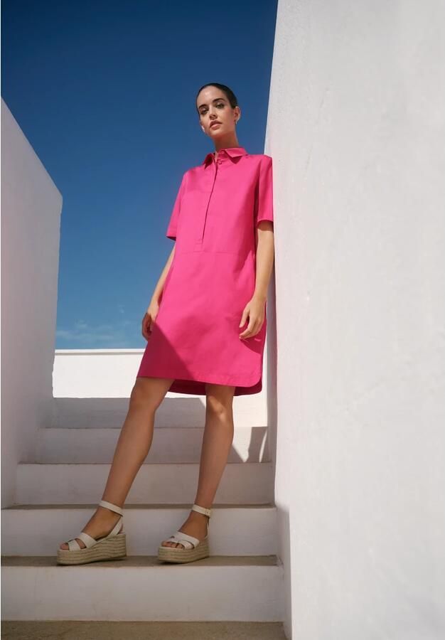 Betty Barclay Knielange overhemdjurk met blinde knoopsluiting