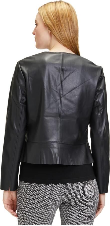 Betty Barclay Aansluitende Imitatieleren Blazer Black Dames
