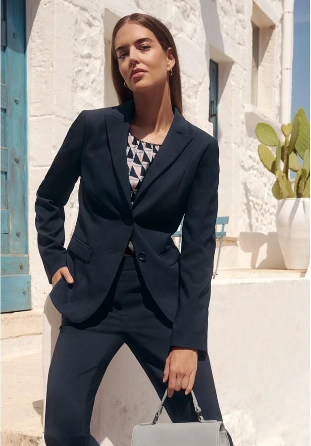 Betty Barclay Korte Blazer Jas 1 1 Arm Blue Dames