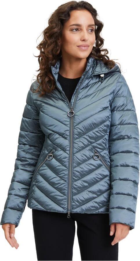 Betty Barclay Lichtgewicht gewatteerde jas met afneembare capuchon Blue Dames