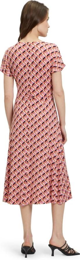 Betty Barclay jurk met all over print en ceintuur rood beige - Foto 3