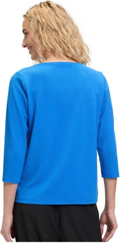 Betty Barclay Gestructureerde Casual Shirt met 3 4 Mouwen Blue Dames