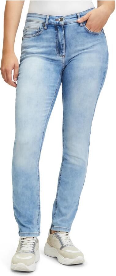 Betty Barclay Stone-Washed Slim-Fit Basic Jeans Blue Dames