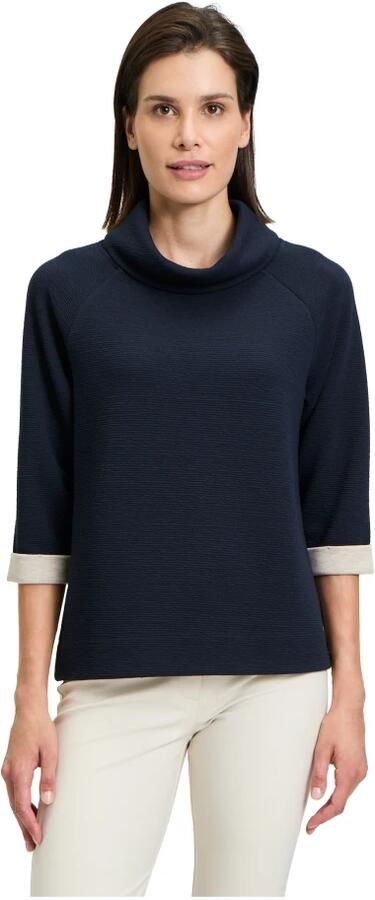 Betty Barclay Trendy Turtleneck Sweatshirt met Glitter Blue Dames