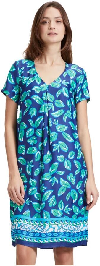 Betty Barclay Knielange jurk van viscose met een all-over motiefprint