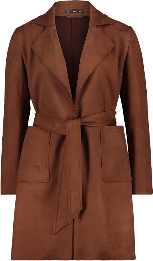Betty Barclay Velours Lange Jas met Riem Brown Dames - Foto 4