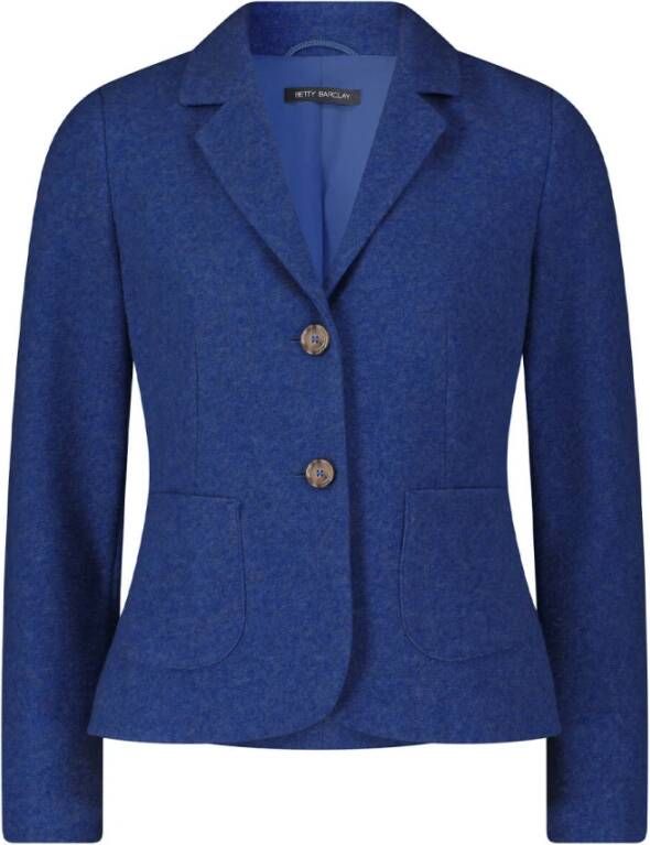 Betty Barclay Korte blazer met knoopsluiting Blauw Dames