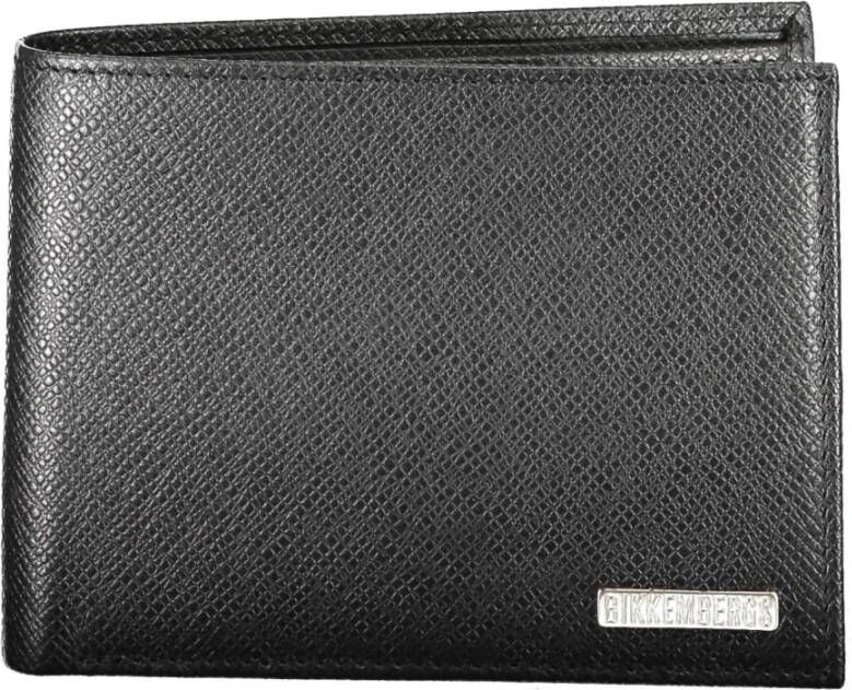 Bikkembergs Black Leather Wallet Zwart Heren