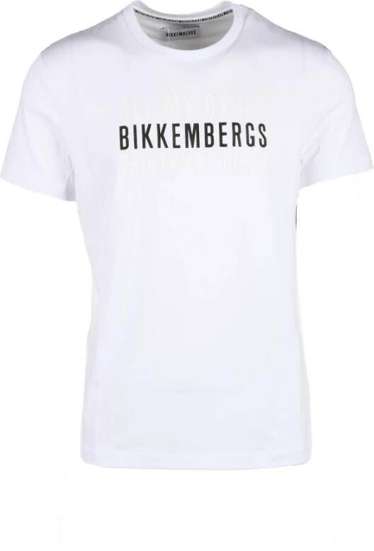 Bikkembergs Blauw T-shirt voor mannen White Heren