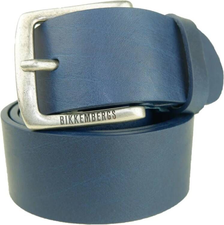 Bikkembergs Blue Leather Belt Blauw Heren