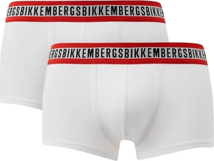 Bikkembergs Witte Katoenen Ondergoed Trunk Bi-pack White Heren