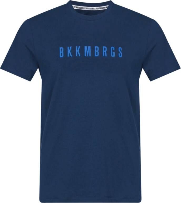 Bikkembergs Logo stretch t -shirt Blauw Heren