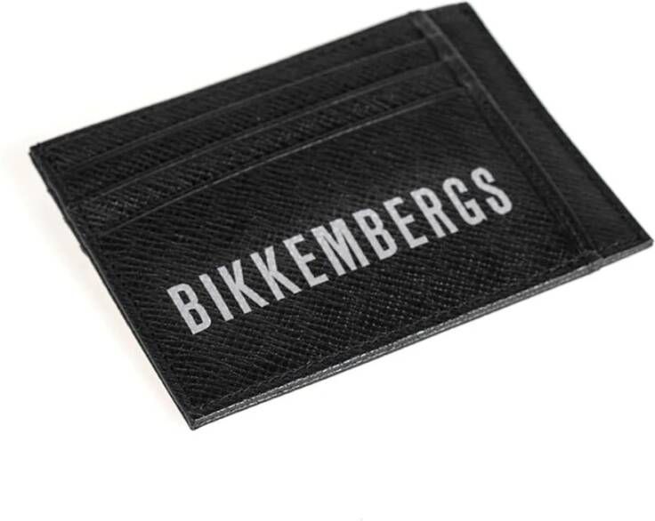 Bikkembergs Leren portemonnee met kaartsleuven en biljetvakken Black Heren