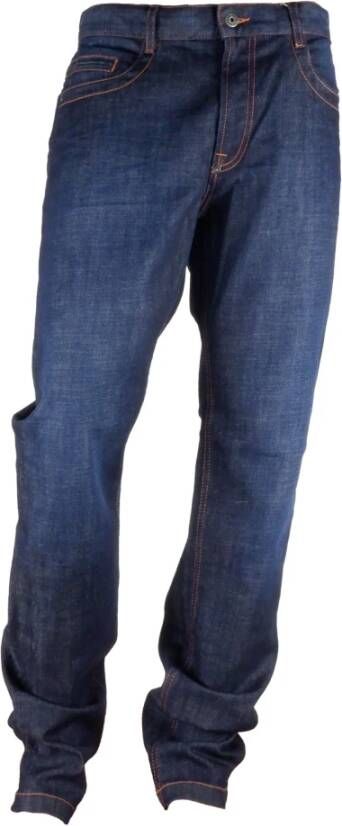 Bikkembergs Heren Jeans Donker Stone Wash Logo Blue Heren
