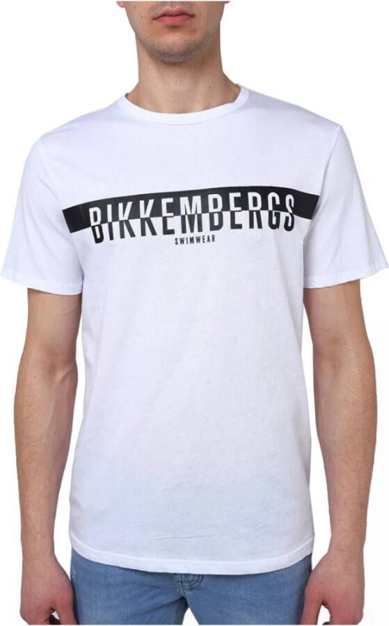 Bikkembergs Witte T-shirts Regular Fit White Heren