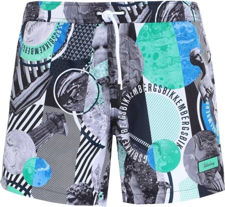 Bikkembergs Multicolor Zwembroek met All-over Print Multicolor Heren