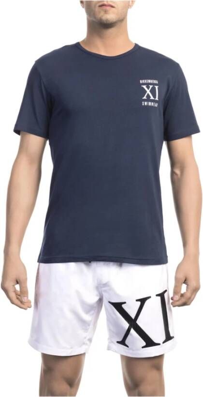 Bikkembergs Stijlvolle Front Print T-shirt Blauw Heren