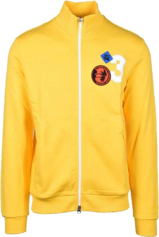Bikkembergs Sweater met rits Yellow Heren