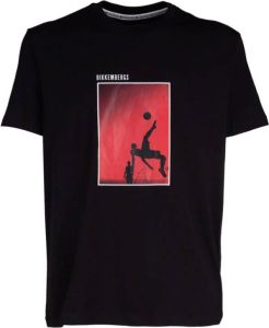 Bikkembergs T-shirt met print Zwart Heren