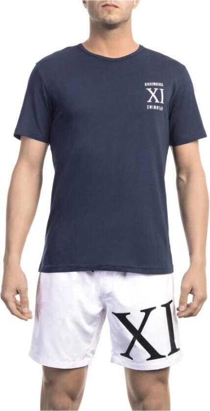 Bikkembergs Casual Heren T-shirt met Gedrukte Print Blue Heren - Foto 5